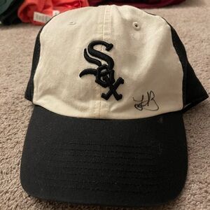 Justin Bieber signed white sox baseball hat